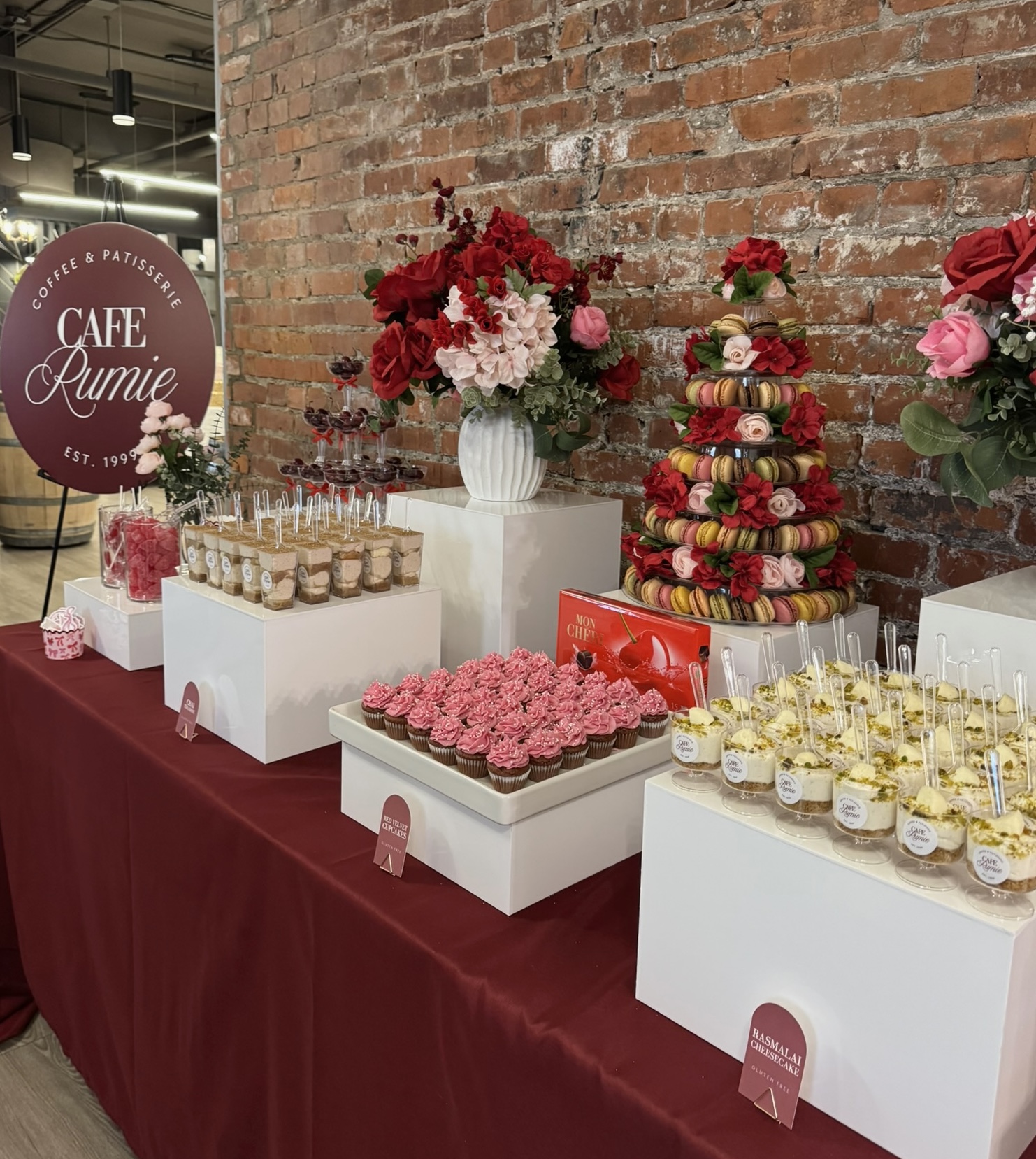 Styled dessert table with Indian fusion desserts in Calgary