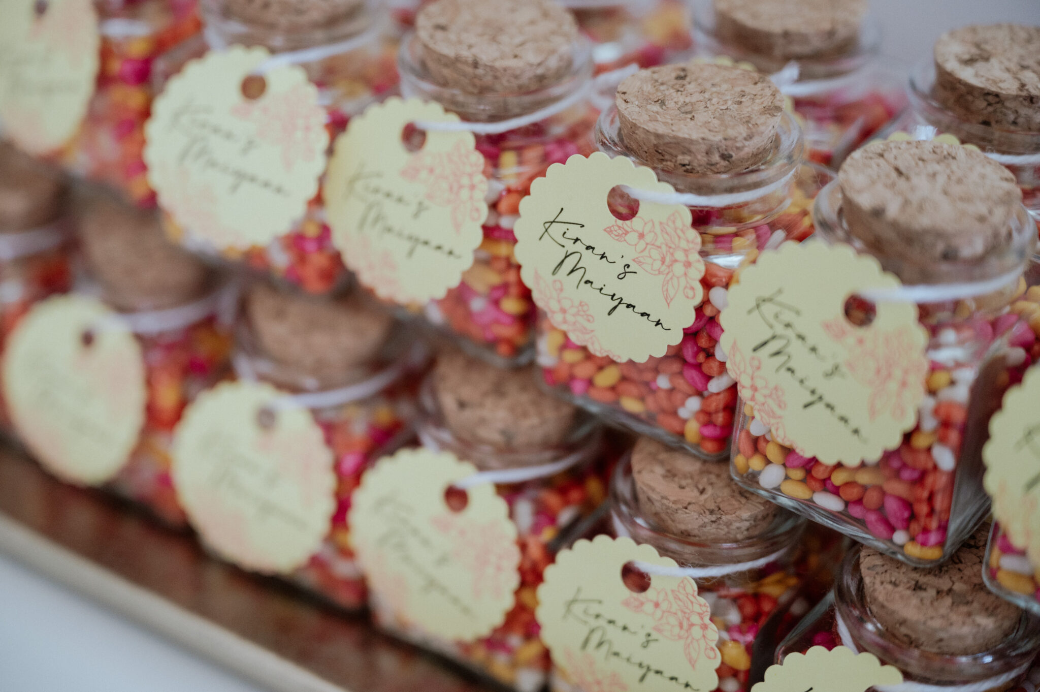 Custom wedding favor packaging by Deep's Delights